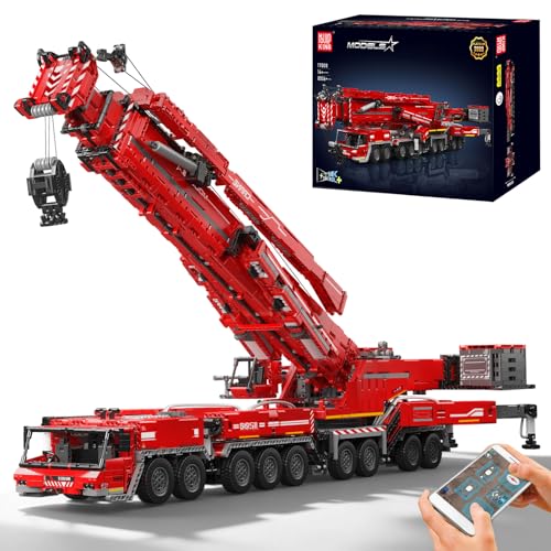 Mould King 17008 Technik LKW Raupenkran Klemmbausteine Set LTM 11200 Großkran Modell 8506 Teile über 160 cm Motorisiert mit Fernsteuerung Teleskopausleger & Pneumatischen Stützbeinen ab 14 Jahren