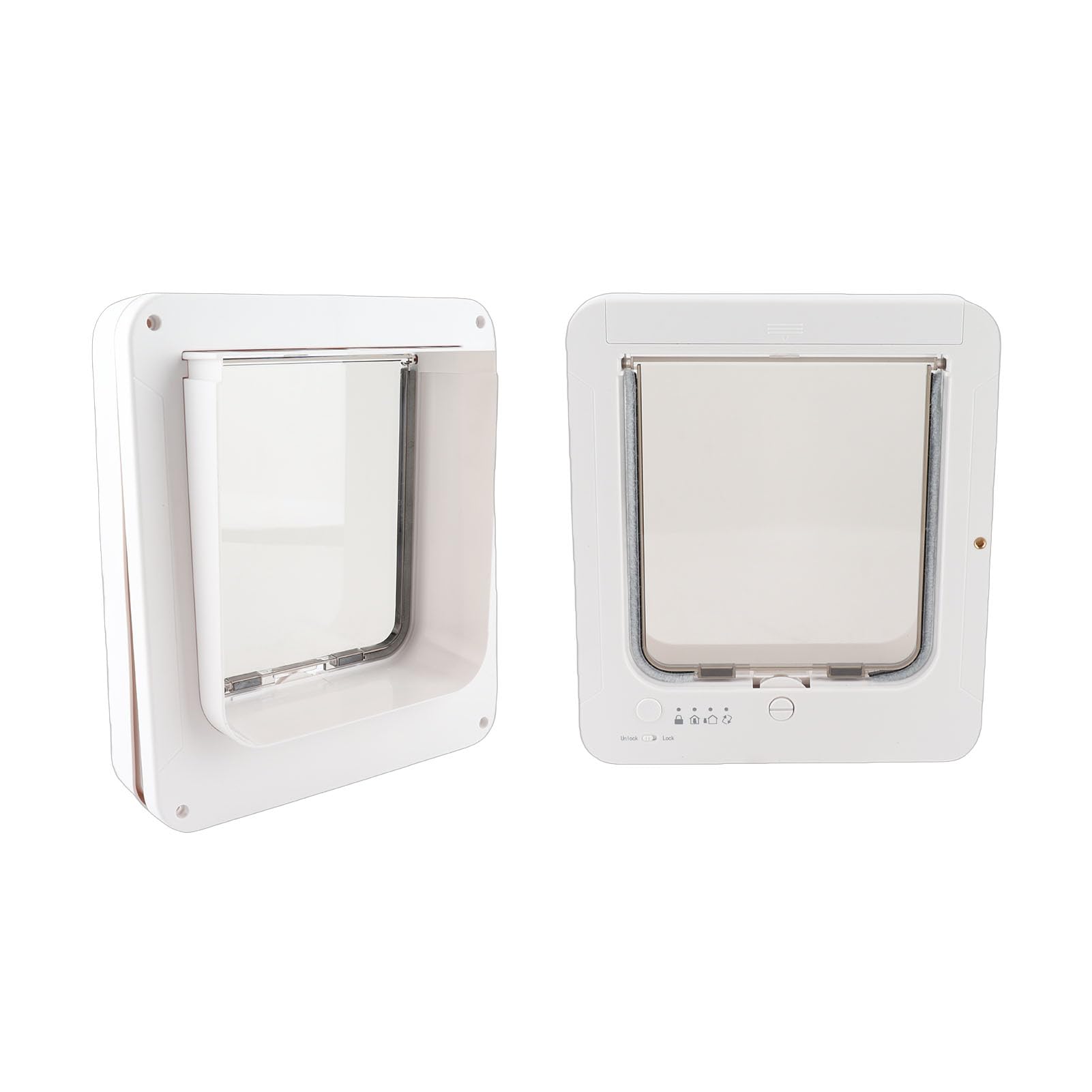 Puerta Inteligente para Gatos, Puerta para Mascotas con Detección Automática con Tecnología Activada por Collar, Entrada de 2 Vías, Fácil Operación para el Hogar, Construcción de Plástico