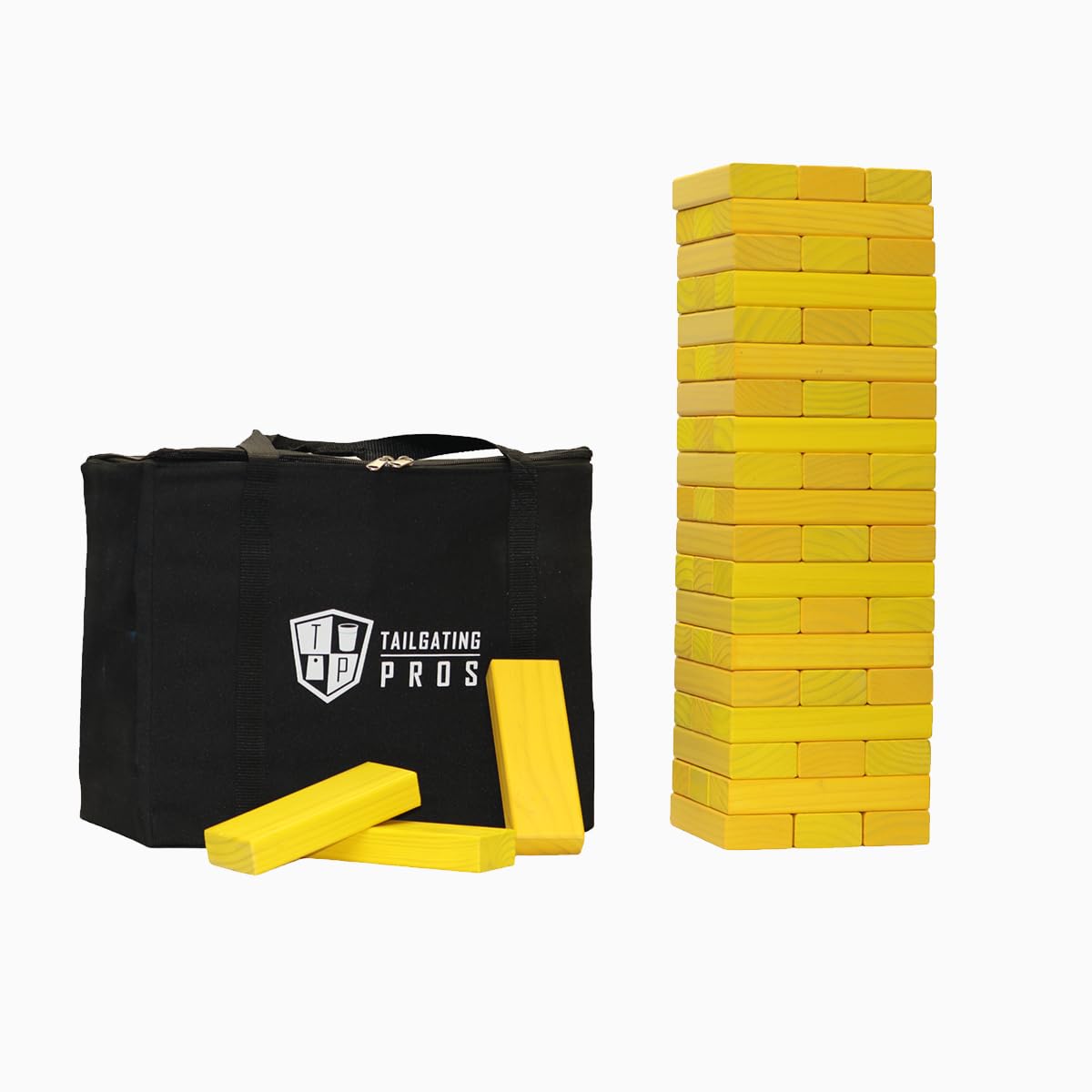 Tailgating Pros Premium Giant Toppling Timbers with Carrying Case – Choose Your Team Colors! Jumbo Outdoor Yard Game, Tower Grows to Over 5 Feet!