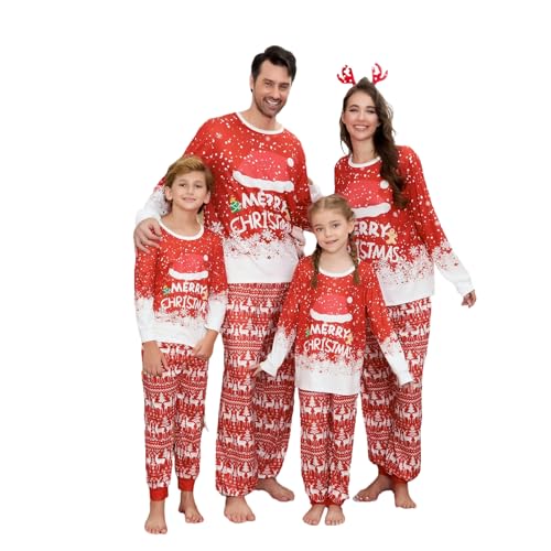 Family Christmas Pajamas Matching Sets-Cozy Long Sleeve Crew Neck Holiday Pjs for Adults&Kids | Family Pajamas