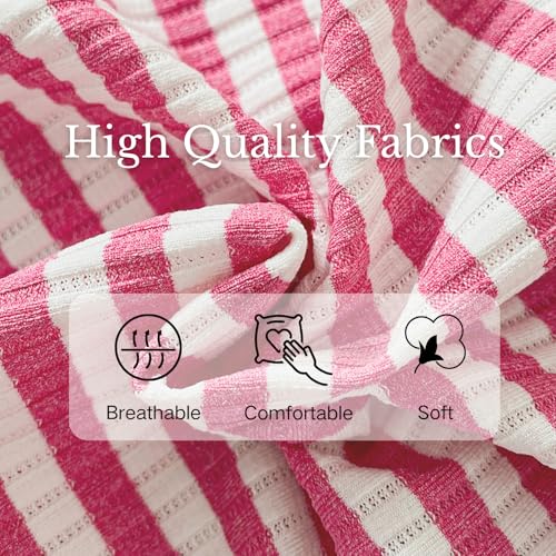 Image of Size 7-14Y Girls Clothes 2 Piece Outfits Striped Tank Top Drawstring Shorts Teen Girls Summer Clothing Sets