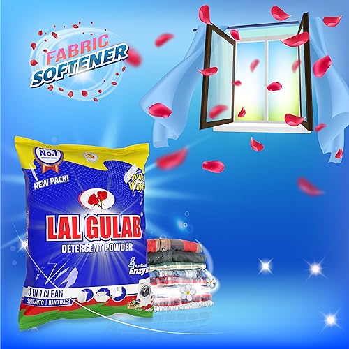 Image of Detergent Powder for Laundry Use - Suitable for Load and Bucket Wash Rose Fragrance | Powder Form for Daily Washing Needs (10 Kg)