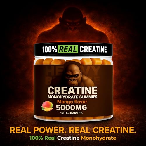 Image of Creatine Monohydrate Gummies 5g Sugar Free Creatine with Vitamin B12 and L-Taurine | Muscle Growth for Men and Women | Low Calorie Formula 120 Gummies for 30 Servings, Mango