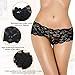 ohyeahgirl Women Plus Size Cheeky Panties Sexy Lace Boyshorts Seamless Hipster Underwear Multi-color Fashion Knickers (Black&Red&White, X-Large), 8-10