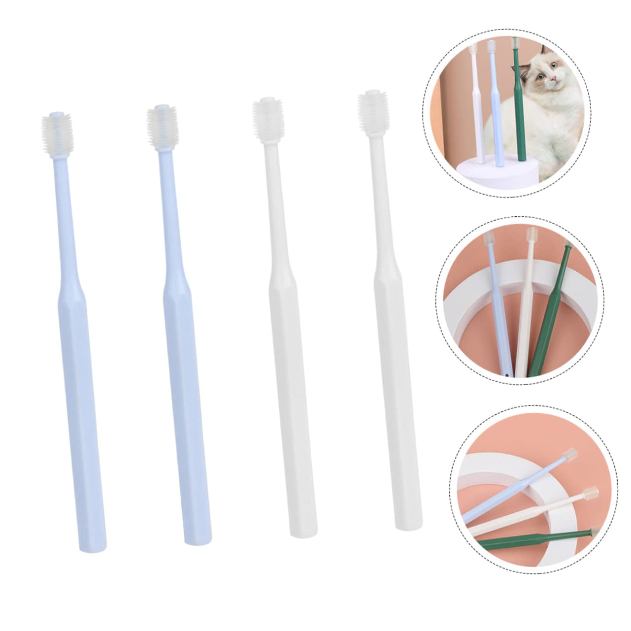 Toddmomy 12piezas Cepillo De Dientes Para Mascotas De Azules y Cepillo Manual Portátil Para Limpieza Oral De Perros y Gatos Accesorios De Higiene Para Mascotas