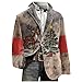 Mens Christmas Jacket Blazer Ugly Winter Blazers Long Sleeve Christmas Outfit Fashion Herringbone Xmas Snowflake Print Coats