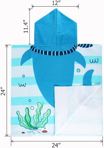 Miniatura 2 de NovForth - Toalla con capucha de diseño de cocodrilo para piscina, baño, playa para niños y niñas