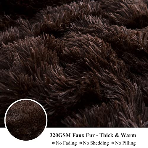 Image of XeGe Plush Shaggy Brown Duvet Cover, Luxury Ultra Soft Velvet Fuzzy Bedding 1PC(1 Faux Fur Duvet Cover), Fluffy Furry Comforter Cover for Bedroom Home Decoration, Zipper Closure(Queen, Coffee)