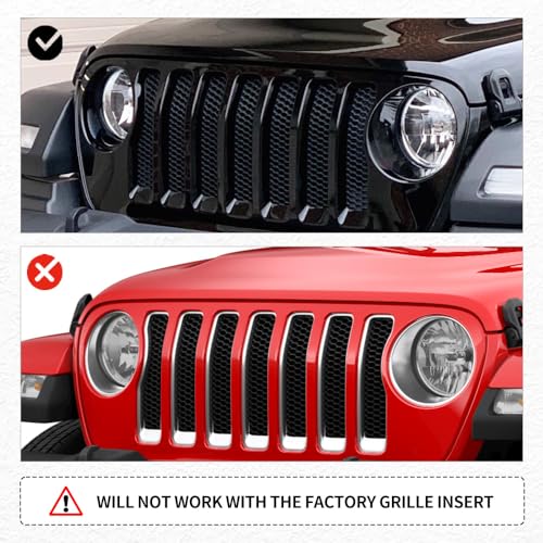 Image of MAXDOM 9PCS Grille Inserts Headlight Covers Set Fits for (2018-2023) Wrangler JL Sahara and Gladiator JT partial models Part#6KM35MRCAA Orange