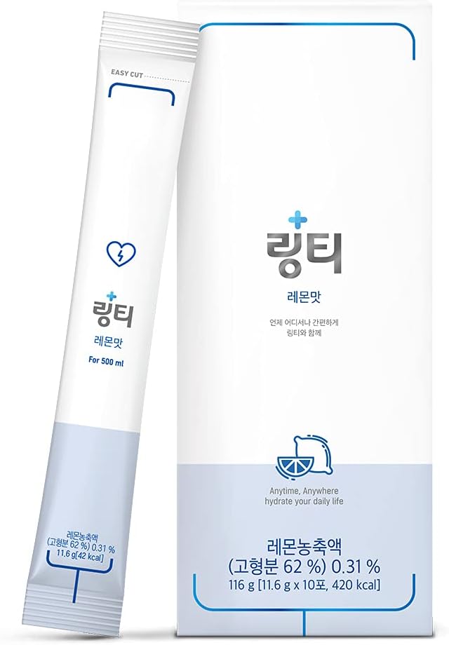 lingerwater LINGTEA Dehydration Relief and Rapid Hydration, Fatigue Reliever, Instant Dissolve Drink Mix, Lemon Flavor, 1 Box (10 Sticks)