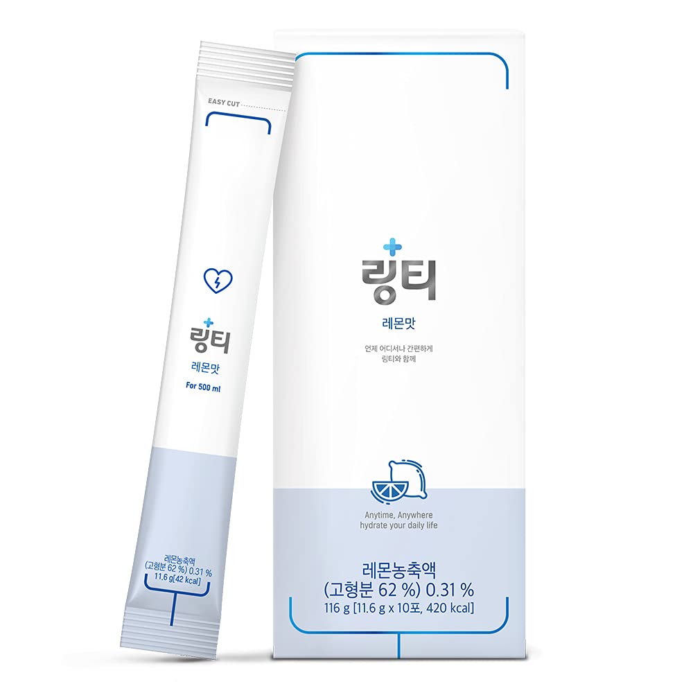 lingerwater LINGTEA Dehydration Relief and Rapid Hydration, Fatigue Reliever, Instant Dissolve Drink Mix, Lemon Flavor, 1 Box (10 Sticks)