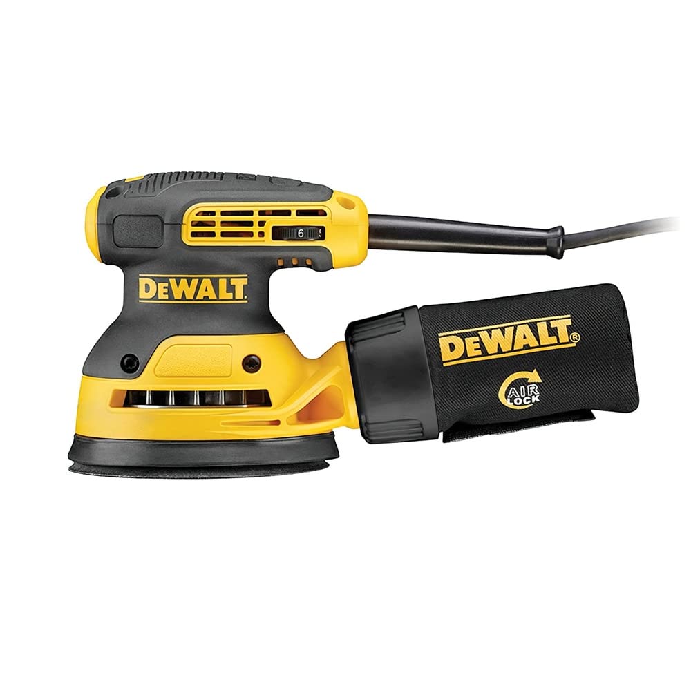 DEWALT - Ponceuse excentrique 280W ø125mm - DWE6423 & Disque de Ponçage 100pcs SPTA Disques Abrasifs 40/80/120/180/320/600/800/1000/1500/2000 Grain Taille de 125mm