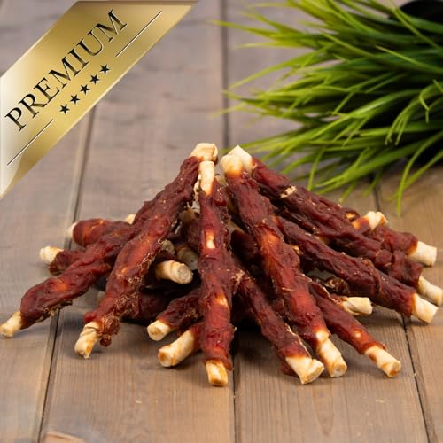 Lyra Pet® 5 kg Kaurollen mit Entenbruststreifen | Kausnack zahnreinigend | Leckerli für Hunde | Proteinreicher Kauartikel | Gut bekömmliches fettarmes Hundefutter | Wiederverschließbar