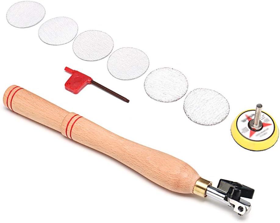 8Pcs/Set Lathe Turning Tools Wood Bowl Sander Woodworking Polishing Turning Tools Kit Wood Working Hand Sanding Tool with Sanding Disc Pad for Lathe Wood Turning DIY Wood Craft Tools