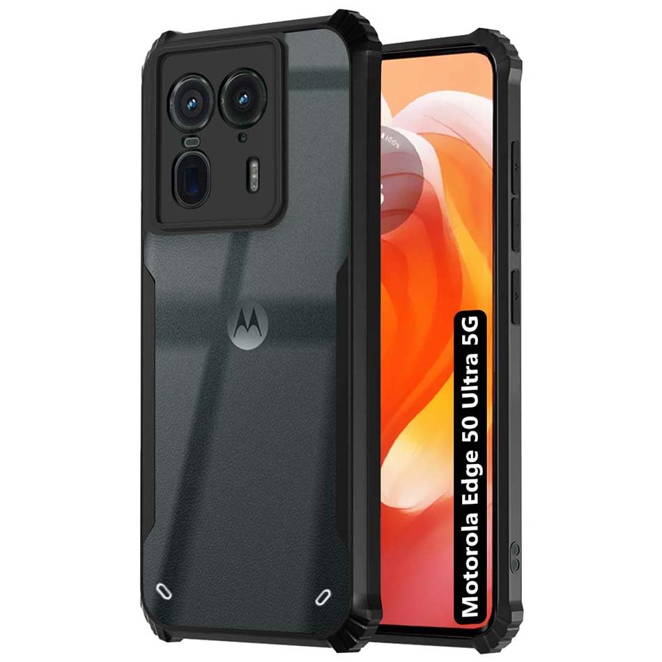 Fashionury Shockproof Crystal Clear Back Cover Case for Motorola Edge 50 Ultra 5G | 360 Degree Protection | Protective Design | Transparent Back Cover Motorola Edge 50 Ultra 5G (Black Bumper) (B0D8BWYYXX) Amazon Price History, Amazon Price Tracker