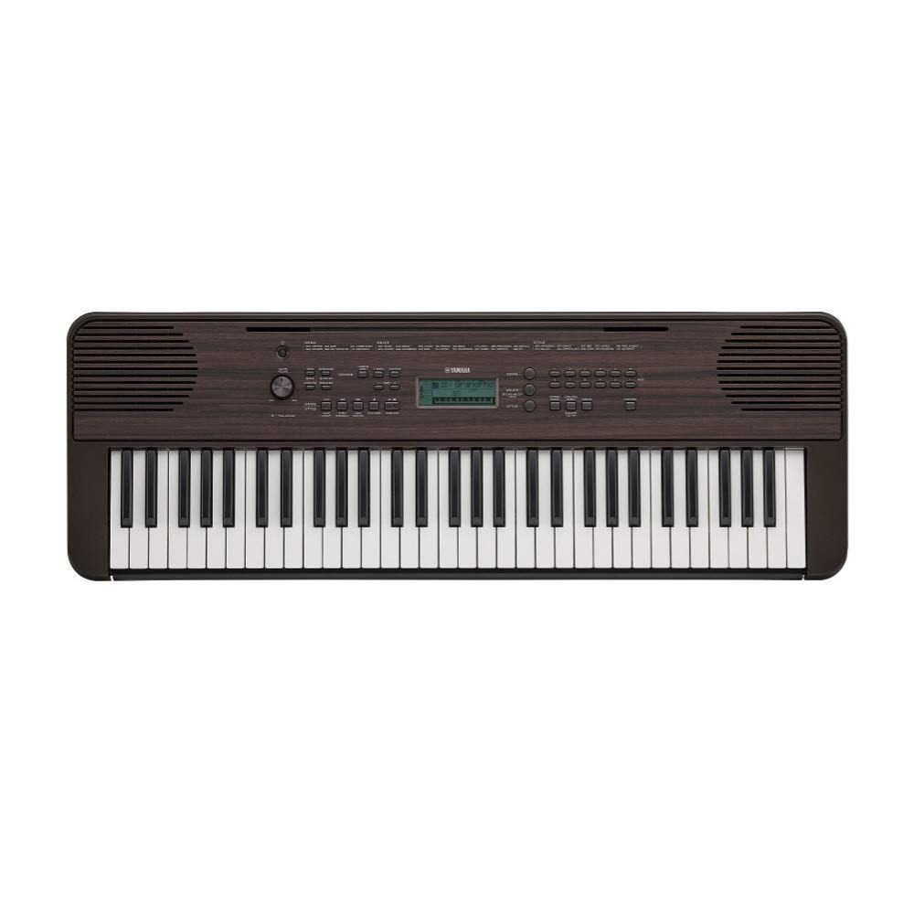 YamahaPSRE360 61-Key Touch Sensitive Portable Keyboard with Power Supply, Dark Walnut