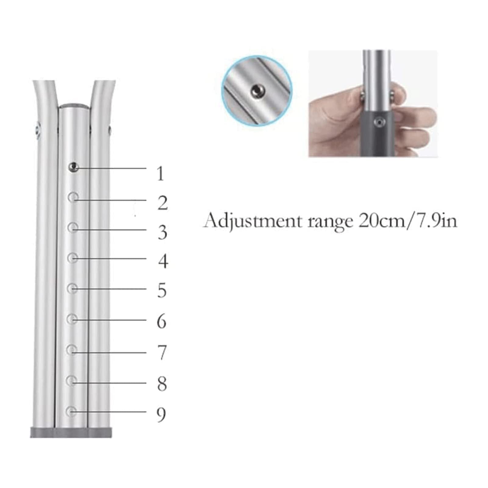PAASHE Muletas Bastones ultraligeros de Altura Ajustable Bastones de Aluminio para Las Axilas Bastones médicos para Las Axilas