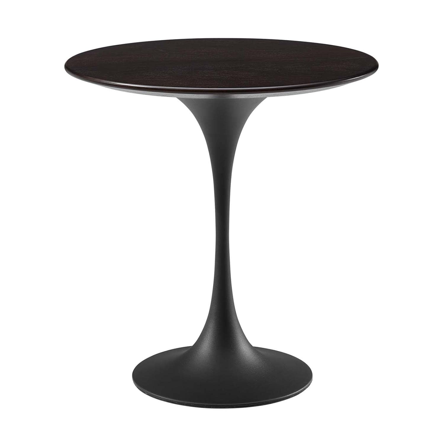 Modway Black and Walnut Lippa Round Side Table EEI-5689-BLK-WAL