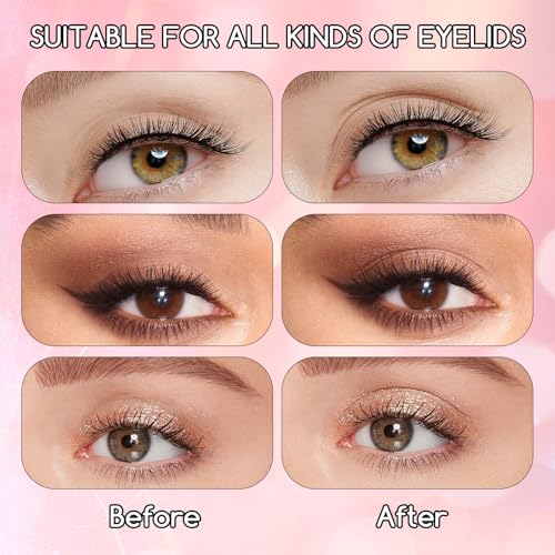 JIYIN 720 Stück Schlupflider Tapes, 3 Größe Lidstreifen Unsichtbar Augenlid stripes Unsichtbar Double-Sided Eyelid Tapes Augenlidheberstreifen mit Y-Stange Clip