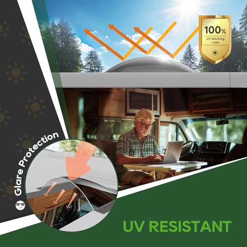 Image of RVGUARD RV Skylight Replacement, 18 inch x 34 inch Outer Dimension Skylight Fits All Standard 14 inch x 30 inch Openings, RV Skylight for Camper Trailer Fifth Wheel Truck, UV Resistant, Impact Resistant, Smoke
