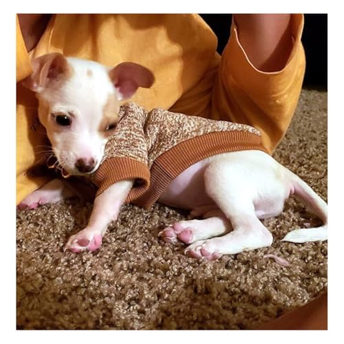 Image of fleece Pet Dog Classic Knitwear Sweater Warm Winter Puppy Pet Coat Soft Sweater Clothing for Small Dogs (XS, Khaki, 1 count)