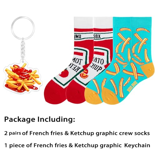 Image of 2 Pairs Cartoon Animal Crew Socks Fun Cotton Mid Calf Socks for Women
