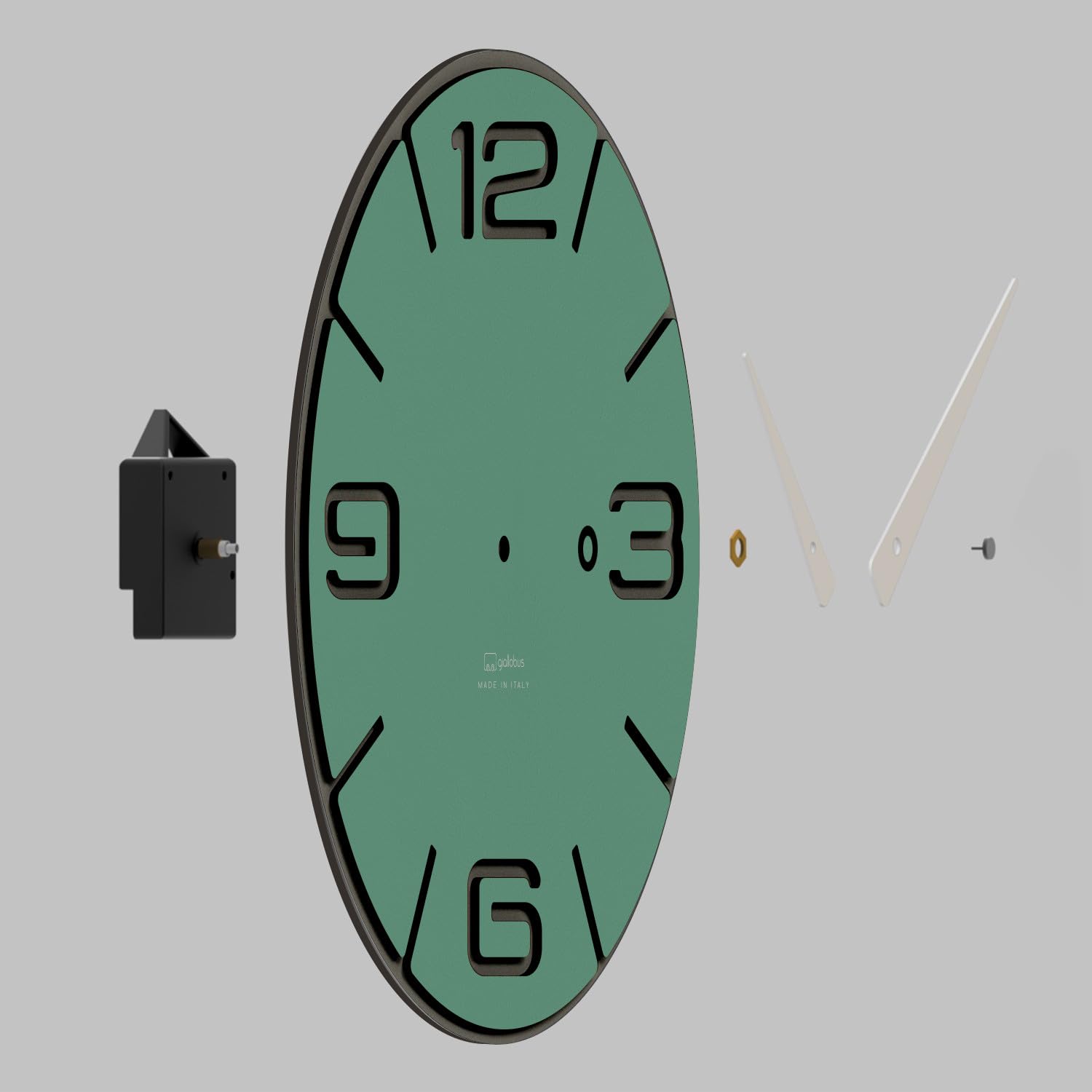 Giallobus - Reloj premium - Simple relief - Madera de MDF - Premium 45x45cm - n.20 Alexandrite - Artesano Made in Italy - Silencioso - Idea de regalo - Doble nivel moderno