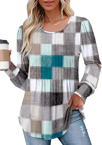 BETTE BOUTIK Long Sleeve Shirts for Women Fall Tops Dressy Blouses Crewneck Tunic Tops for Leggings S-3XL