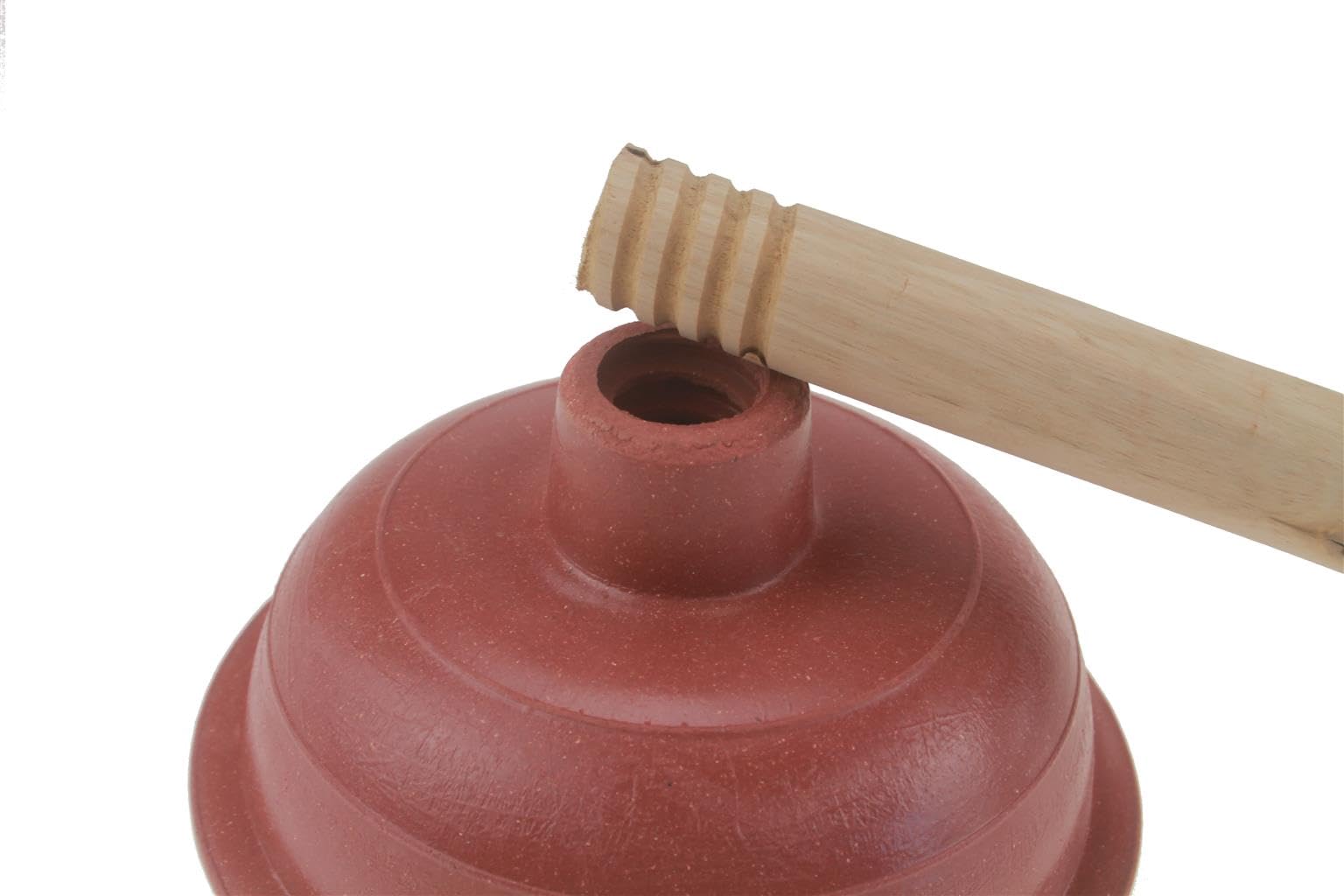 Bambelaa! Pümpel 140mm Pömpel Abfluss WC Saugglocke Dusche Abflußreinigungsgerät Plömpel Plunger Waschbecken Toiletten Pimpel Rohr Verstopfung Abflussreiniger Holz Gummi Langer Stiel Griff ca. 49 cm
