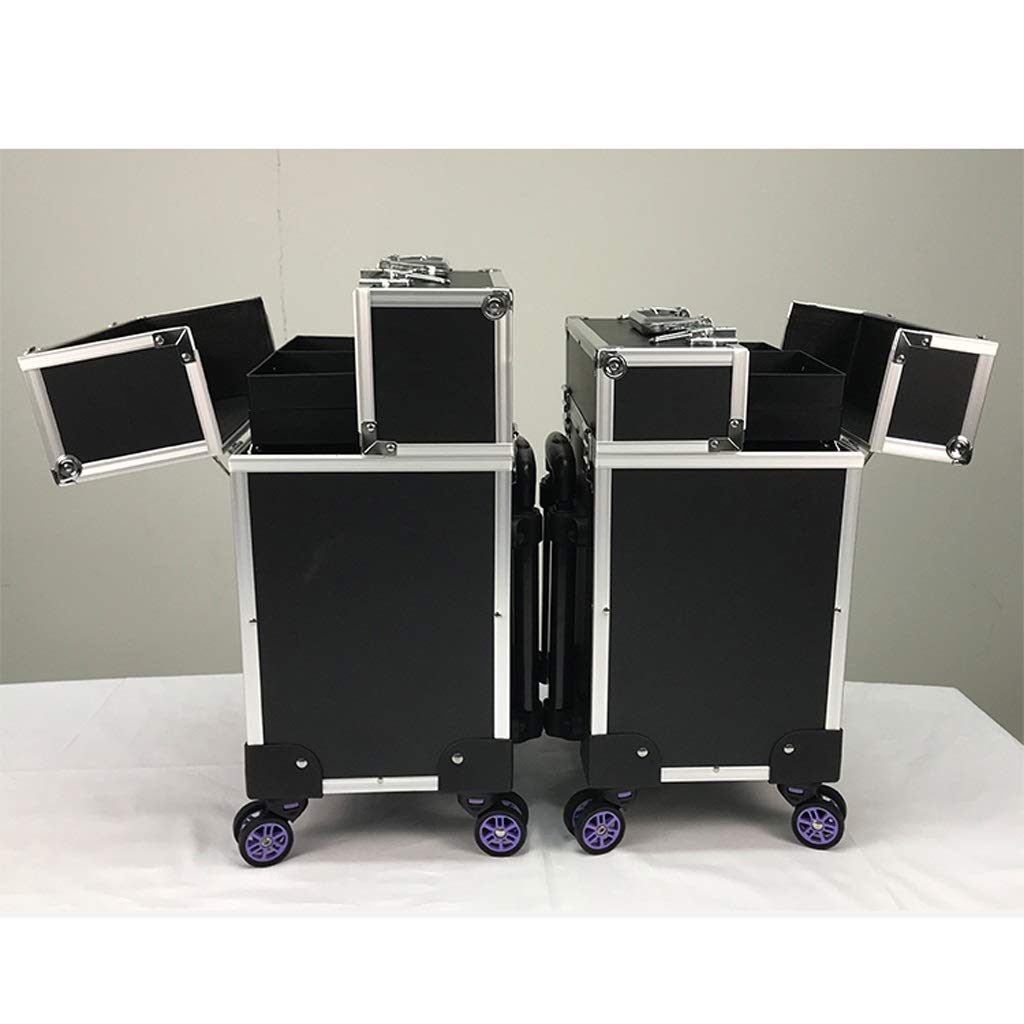 Cassetta degli Attrezzi Valigetta per Attrezzi in Lega di Alluminio Multifunzione Rolling Cosmetic Case Train Case Makup Trollry Beauty Vassoi Multistrato Grande Viaggio Cosmetic B