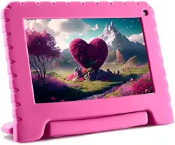 Tablet Kid Pad Rosa 64GB + Tela 7 pol + Wi-fi + Android 13 + Quad Core Multi - NB411