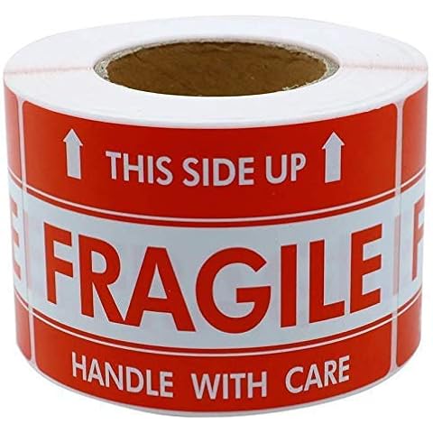 DREAM ART 3x2 inch Handle with Care This Side Up Fragile Stickers Adhesive Label 500 Per Roll 3Roll… Cover
