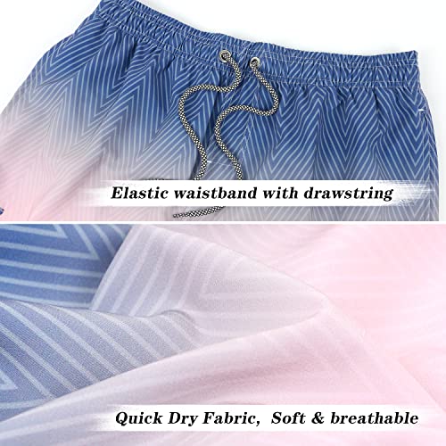 Eletop Men's Swim Trunks 9" Quick Dry Bathing Suit Big Tall Swimming Board Shorts Mesh Lining Beach Shorts Cargo Blue K249 L #TOP2