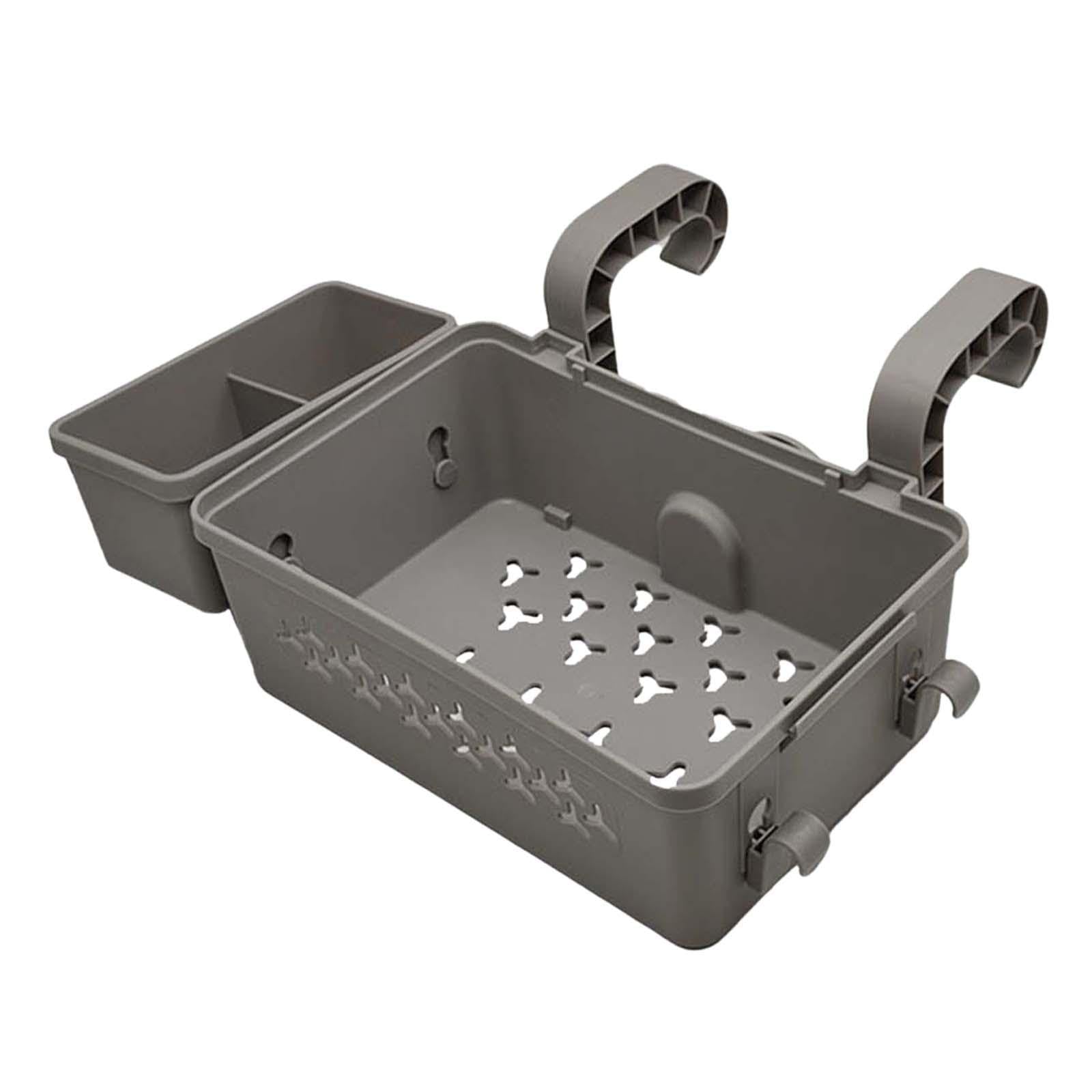 Cesta de Almacenamiento para Piscina, Cesta para Piscina Elevada, Resistente, Organizador Colgante para Piscina, Accesorios para Piscina para Bebidas, Gris