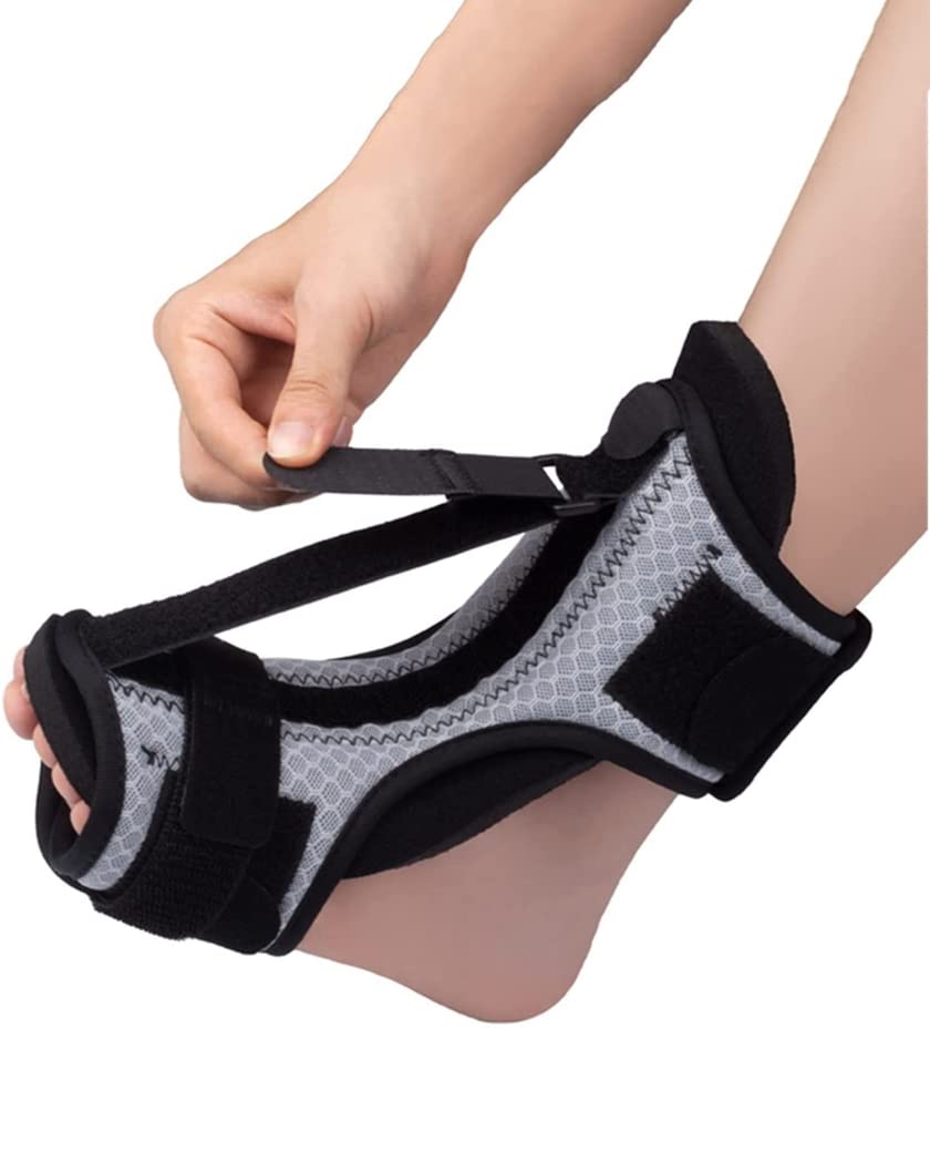 Fascitis Plantar soporte nocturno caída del pie inmovilizador ortopédico para dormir férula de soporte para estiramiento de tobillo con calcetines y bola de masaje