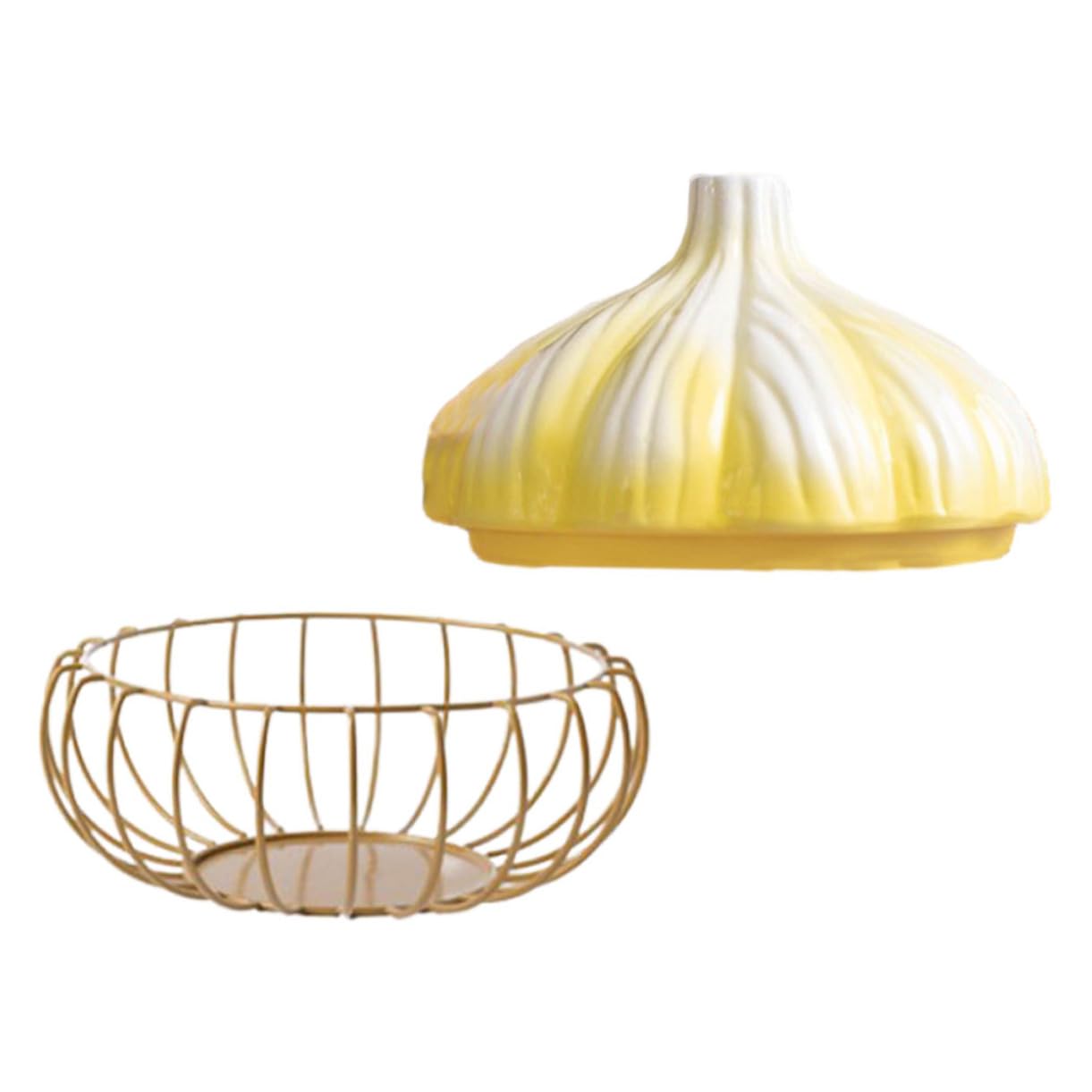 Unomor Household Garlic Keeper and Egg Basket Multi Function Kitchen Accessory with Elegant for Storing Garlic and Eggs Practical Countertop Organizer