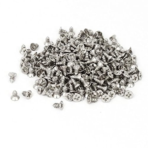 TA-VIGOR 200Pcs Self Tapping Screws, M3 Phillips Flat Head Screw, 8mm Countersunk Cross Head Tapping Screws, Machine Wood Fasteners Bolts for Wood, Drywall, Furniture, Repairing