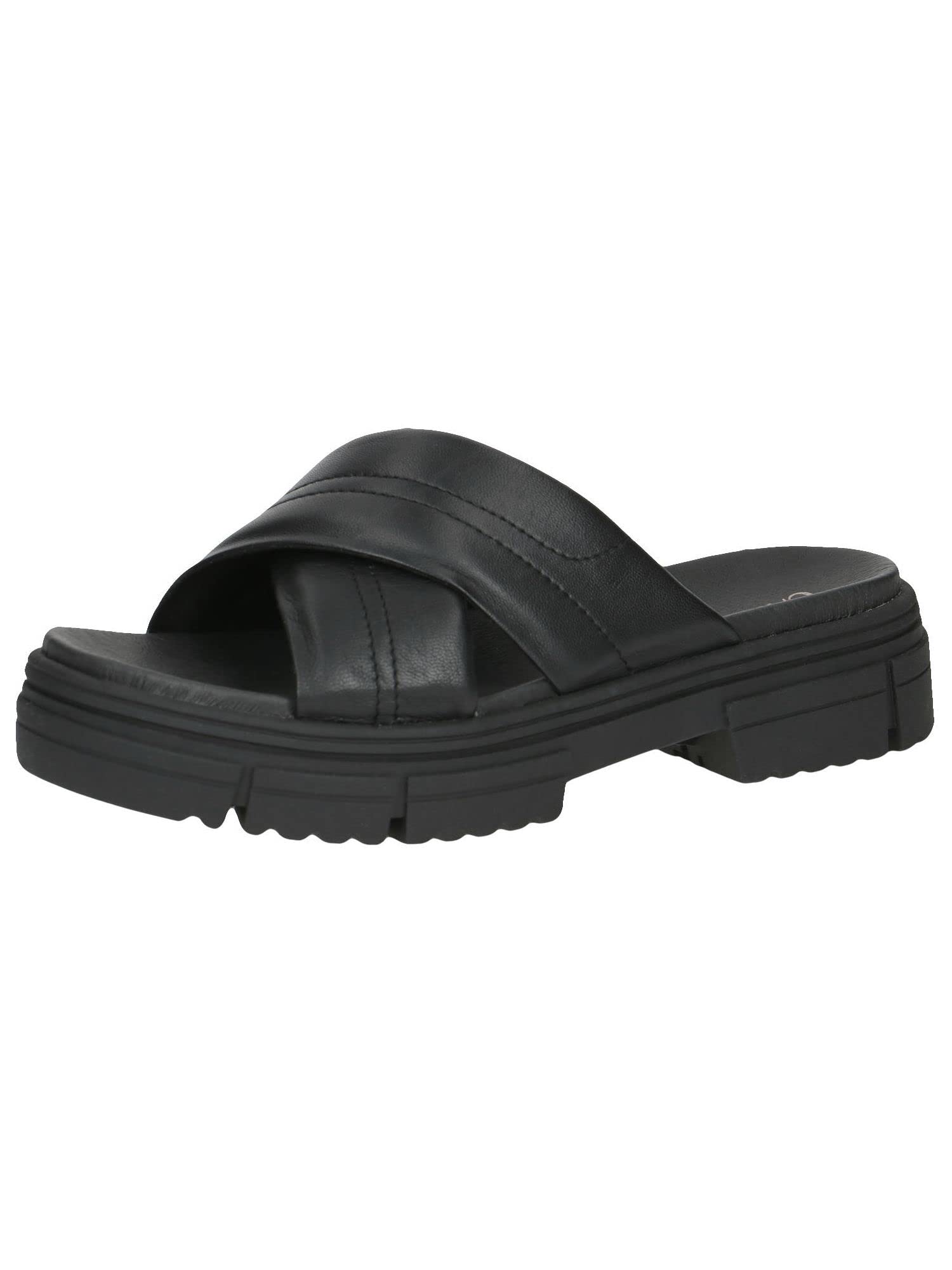 CAPRICE Women's Mules 9-9-27207-20 G Width, Black Softnap 9 27207 20 040, 8.5 UK