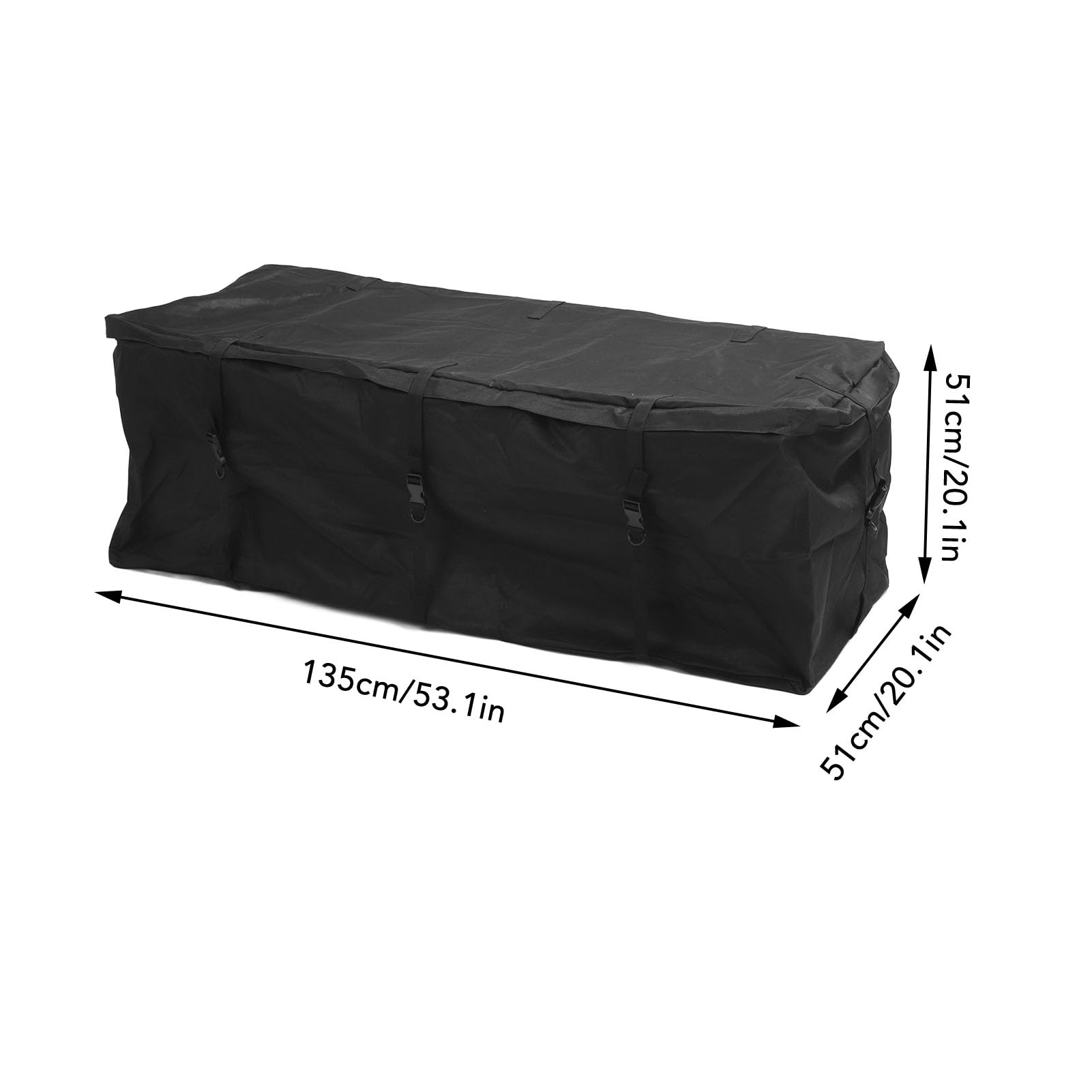 Cargo Carrier Bag, 135x51x51cm/53.1x20.1x20.1in Water Proof Luggage Box Hitch Mount Roof Top Storage Large Capacity Travel Organizer for Car SUV Truck