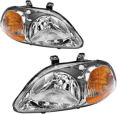 KAX Lights Assembly, Headlight Assembly Replacement for 1996 1997 1998 Civic EJ/EM/EK LED DRL Bar