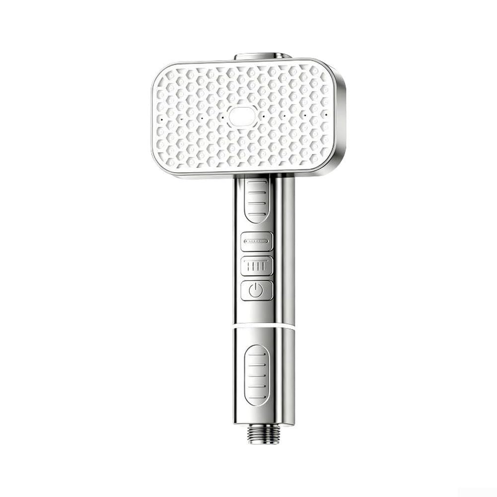 Fauhapyway Cabezal para ducha con para filtro 120mm Antical Silicona Cabezal(silver)