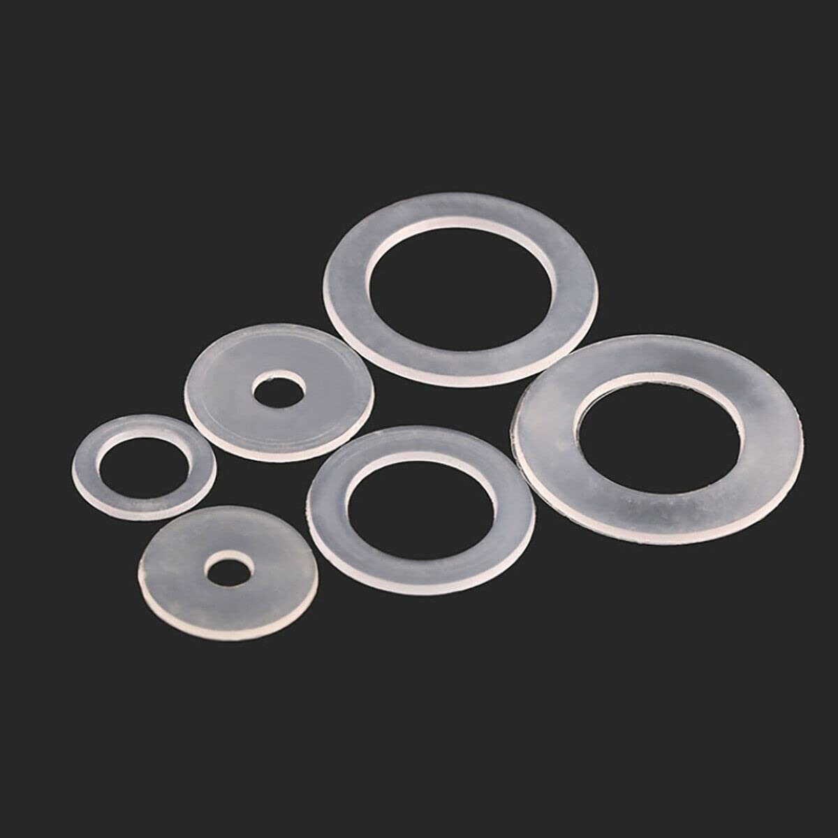 NOBRIM Arandela de Nylon de plástico Blanco Arandela de Sellos espaciadores Planos Arandela M3 M3.5 M4 M5 M5.8 M6 M8 M10 M12 M14 M16 M18 M20 Arandelas Junta Plana surtida