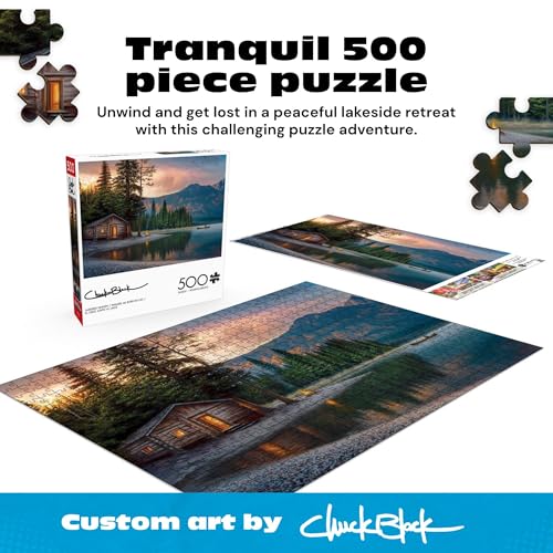 Rompecabezas Buffalo Games Lakeside Heaven de 500 piezas para adultos, arte de Chuck Black, fabricado en EE.UU., tablero reciclado, incluye póster, tamaño final 21 x 15 pulgadas, arte enmarcable y regalable miniatura 2