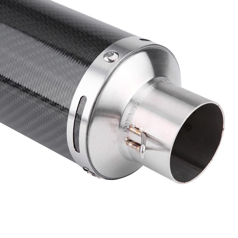 Aramox - Tubo de escape universal modificado (fibra de carbono genuina, 51 mm)