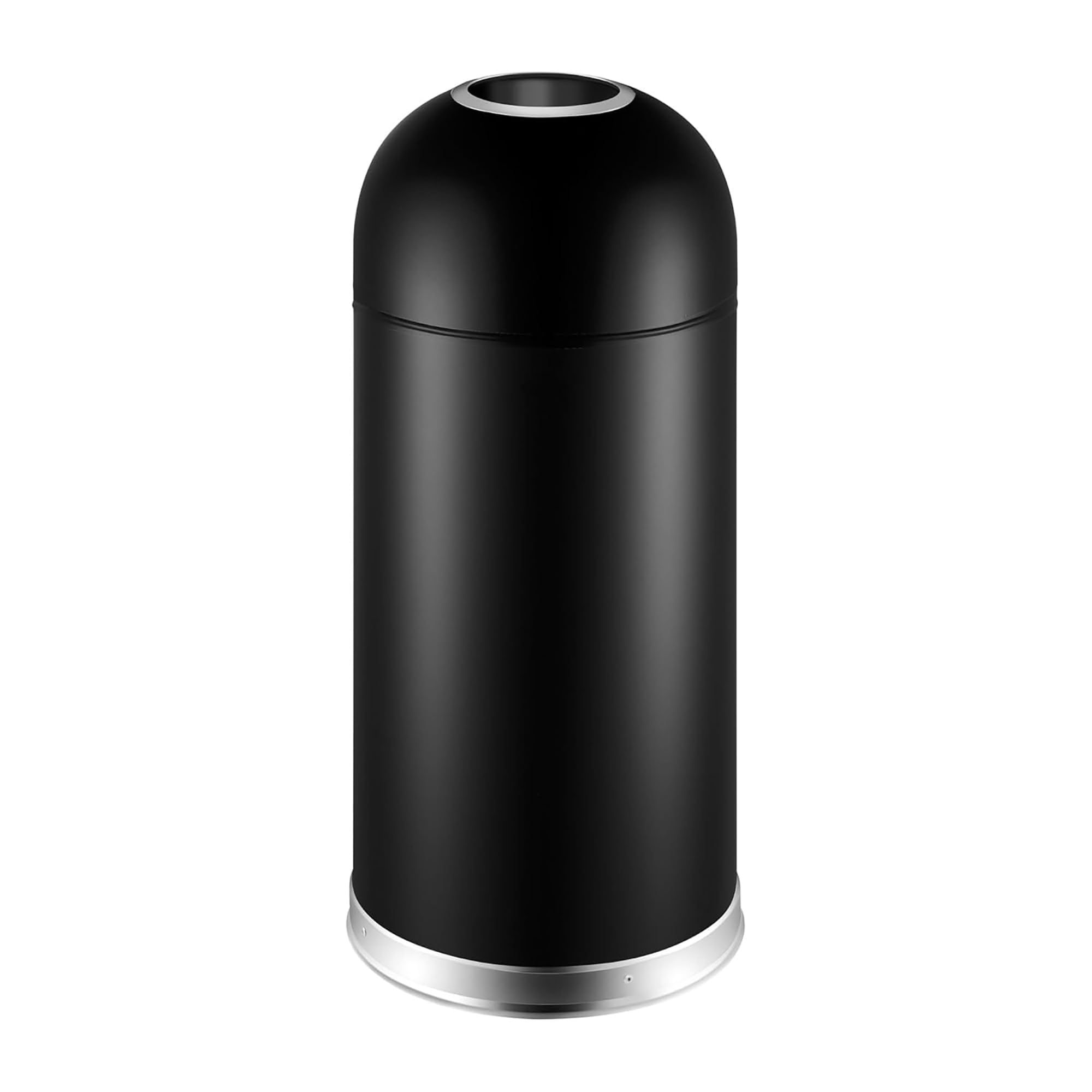 EKO Pattumiera 30L Eternal Nero Opaco Acciaio Inossidabile Uso Commerciale, per Interni ed Esterni, Pattumiera in Metallo Extra Large per Casa Ufficio Secchio Interno in Metallo.