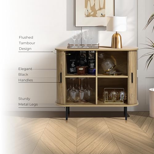 LuxenHome-35-Accent-Cabinet-Buffet-Cabinet-with-Storage-Mid-Century-Modern-Small-Storage-Cabinet-Bar-Liquor-Sliding-Door-Sideboard-Cabinet-for-Kitchen-Living-Room-Entryway-Light-Brown LuxenHome 35 Accent Cabinet Buffet Cabinet with Storage Mid Century Modern Small Storage Cabinet Bar Liquor Sliding Door Sideboard Cabinet for Kitchen Living Room Entryway Light Brown