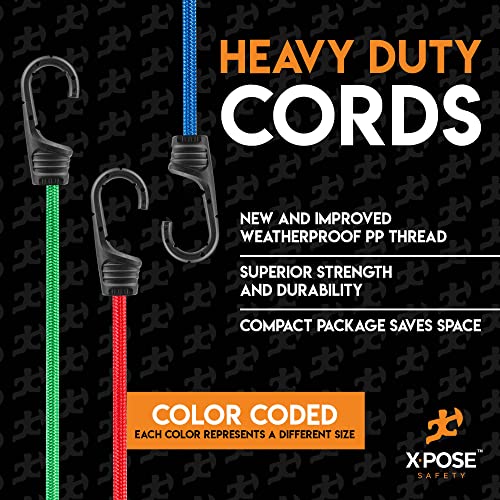 Image of Heavy Duty 32pc Bungee Cord Set with Hooks, Canopy Ties, Luggage Net & Organizer Bag - Assorted Sizes (18 inch, 24 inch, 32 inch, 40 inch) for Outdoor, Bike Racks, Motorcycles