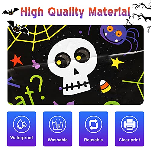 Tafelkleed Halloween decoratie, 137 x 274 cm skelet tafelkleed, waterdicht pompoen tafelkleed Halloween, rechthoekig… - Image 4