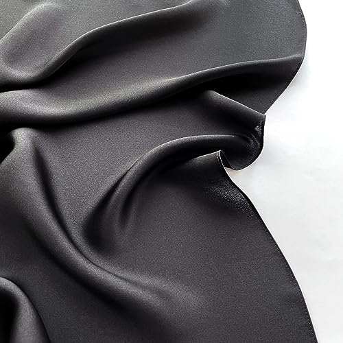 PoeticEHome Solid Color Mulberry Silk Scarf - Lightweight 26" Square Neckerchief for Women's Neck Hair Head in Gift Wrapped3