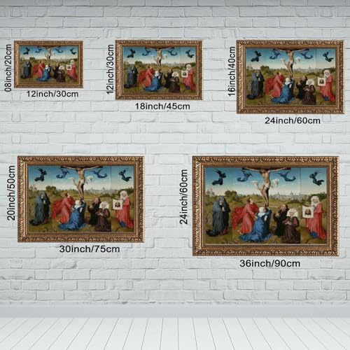 Impression triptyque Crucifixion toile décoration murale bureau 40x61cm